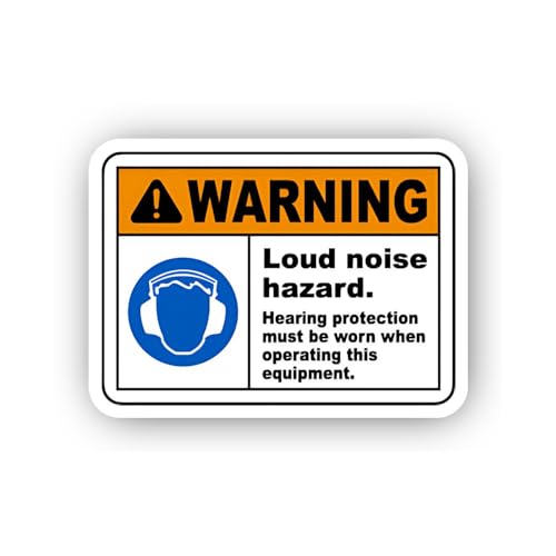 2 (Pieces) 3" and 5" Loud Noise Hazard Protection Sticker, Waterproof Vinyl Decals for Many Purpose