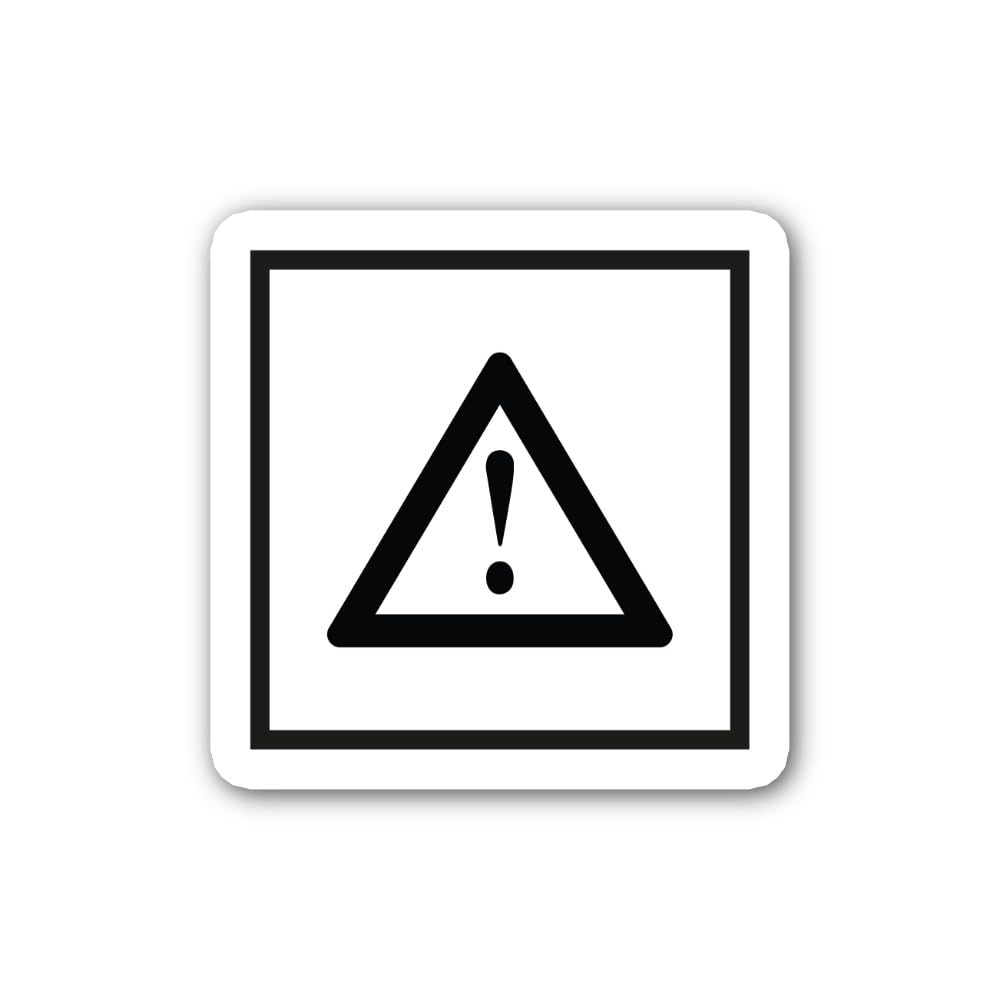 2 (Pieces) 3" and 5" General Warning Icon Sticker, Waterproof Vinyl Decals for Many Purpose Like Car