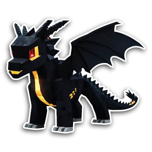 2 (Pieces) 3" and 5" Black Dragon Sticker, Waterproof Vinyl Decals for Many Purpose Like Cars, Truck