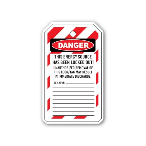 2 (Pieces) 3" and 5" OSHA Danger Lockout Tag Sticker, Waterproof Vinyl Decals for Many Purpose Like