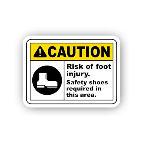2 (Pieces) 3" and 5" Foot Injury Prevention Caution Sticker, Waterproof Vinyl Decals for Many Purpos