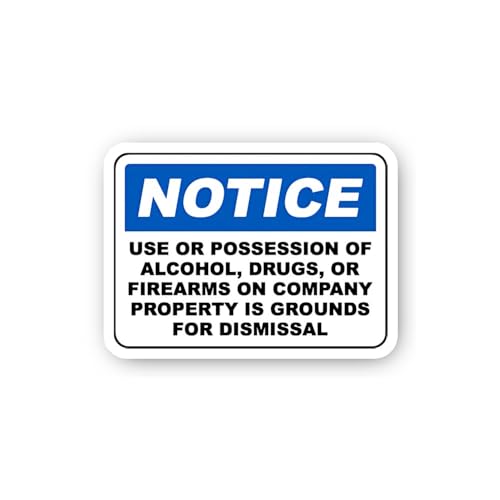 2 (Pieces) 3" and 5" Employee Dismissal for Contraband Use Sticker, Waterproof Vinyl Decals for Many