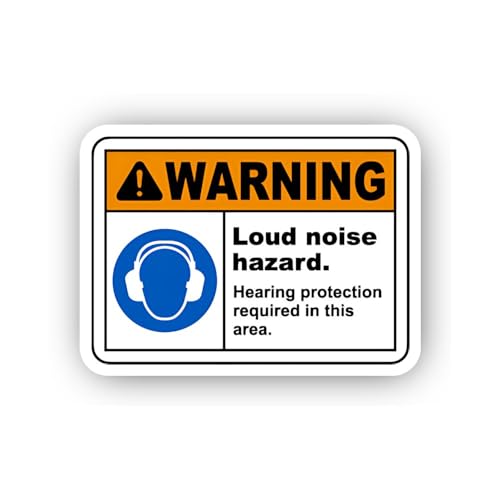 2 (Pieces) 3" and 5" Loud Noise Hazard Warning Sticker, Waterproof Vinyl Decals for Many Purpose Lik
