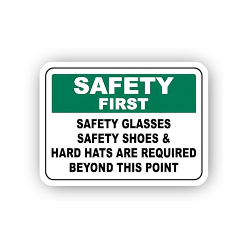 2 (Pieces) 3" and 5" Safety First Triple Equipment Requirement Sticker, Waterproof Vinyl Decals for