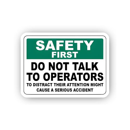 2 (Pieces) 3" and 5" Safety Sign: Do Not Distract Operators Sticker, Waterproof Vinyl Decals for Man