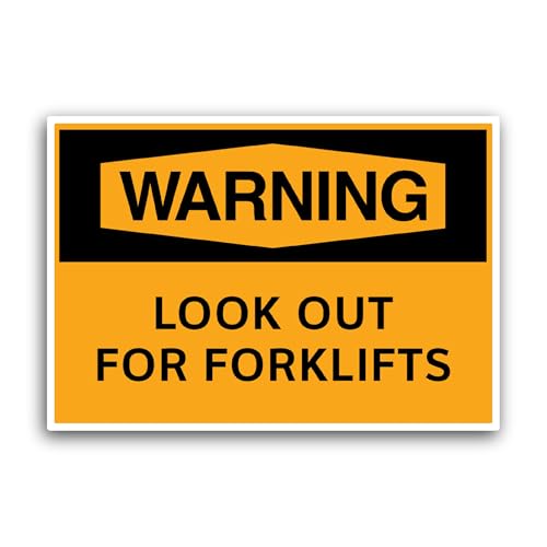 2 (Pieces) 3" and 5" Warning Look Out Sticker, Waterproof Vinyl Decals for Many Purpose Like Cars, T