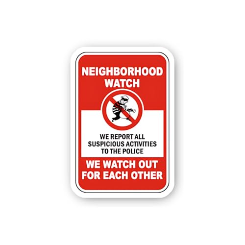 2 (Pieces) 3" and 5" Neighborhood Watch Report Suspicious Activities Sticker, Waterproof Vinyl Decal