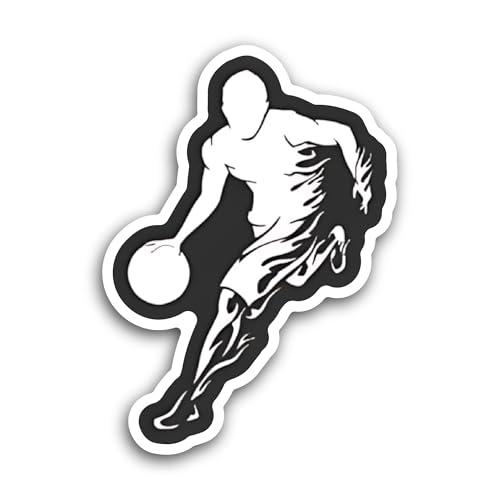 2 (Pieces) 3" and 5" Basketball Player Sticker, Waterproof Vinyl Decals for Many Purpose Like Cars,