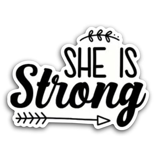 2 (Pieces) 3" and 5" She is Strong Decal Sticker, Waterproof Vinyl Decals for Many Purpose Like Cars