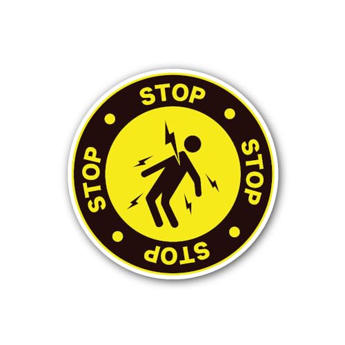 2 (Pieces) 3" and 5" high Voltage Electrical Hazards Sign Sticker, Waterproof Vinyl Decals for Many