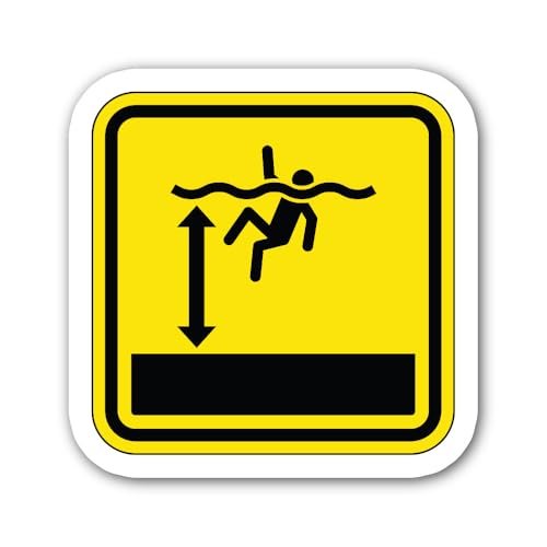 2 (Pieces) 3" and 5" Danger Sign Deep Water Sticker, Waterproof Vinyl Decals for Many Purpose Like C