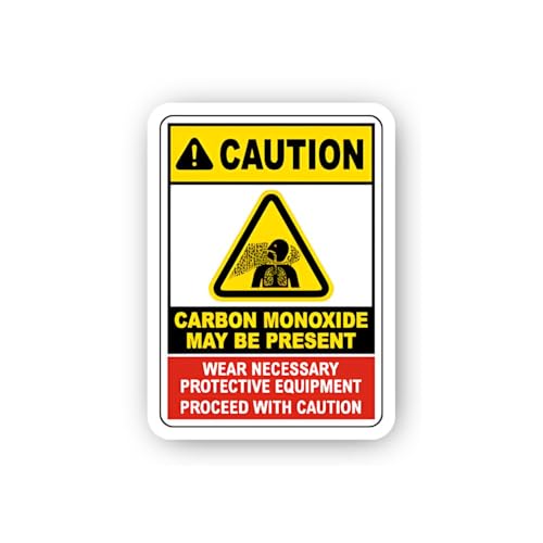 2 (Pieces) 3" and 5" Respiratory Protection Safety Symbol Sign Sticker, Waterproof Vinyl Decals for