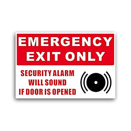 2 (Pieces) 3" and 5" Emergency Exit Only Sticker, Waterproof Vinyl Decals for Many Purpose Like Cars