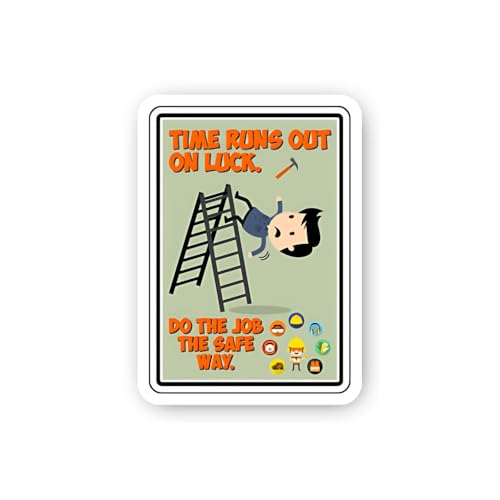 2 (Pieces) 3" and 5" Ladder Safety: Do The Job The Safe Way Sticker, Waterproof Vinyl Decals for Man