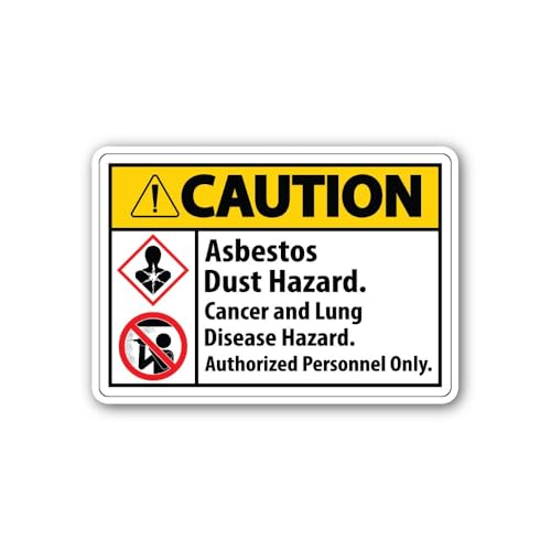 2 (Pieces) 3" and 5" Asbestos Dust Hazard Sign Sticker, Waterproof Vinyl Decals for Many Purpose Lik
