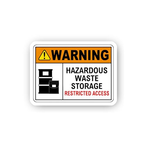 2 (Pieces) 3" and 5" Barrel Icon Restricted Waste Storage Sticker, Waterproof Vinyl Decals for Many