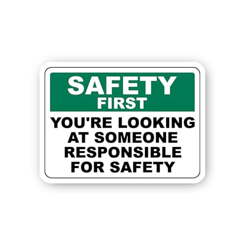 2 (Pieces) 3" and 5" Safety First: Responsible for Safety Mirror Sign Sticker, Waterproof Vinyl Deca
