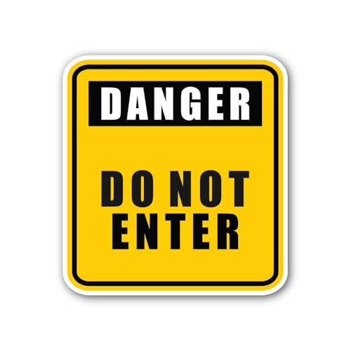 2 (Pieces) 3" and 5" Danger DO NOT Enter Sticker, Waterproof Vinyl Decals for Many Purpose Like Cars