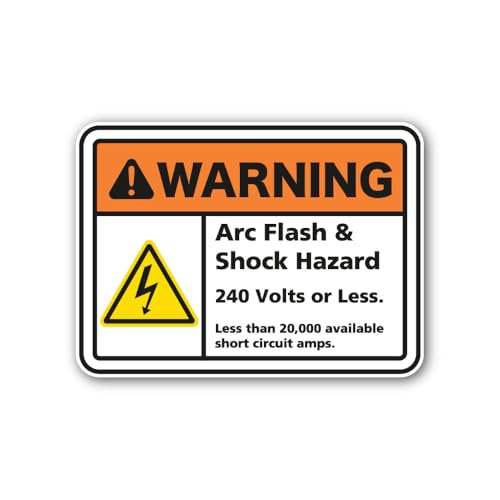 2 (Pieces) 3" and 5" Arc Flash Safety Warning Label Sticker, Waterproof Vinyl Decals for Many Purpos