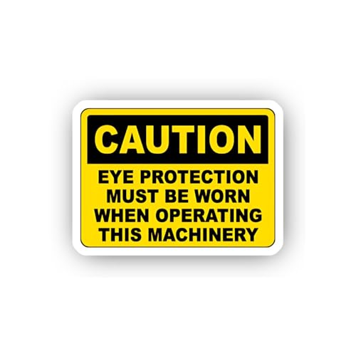 2 (Pieces) 3" and 5" Machinery Eye Safety Alert Sticker, Waterproof Vinyl Decals for Many Purpose Li