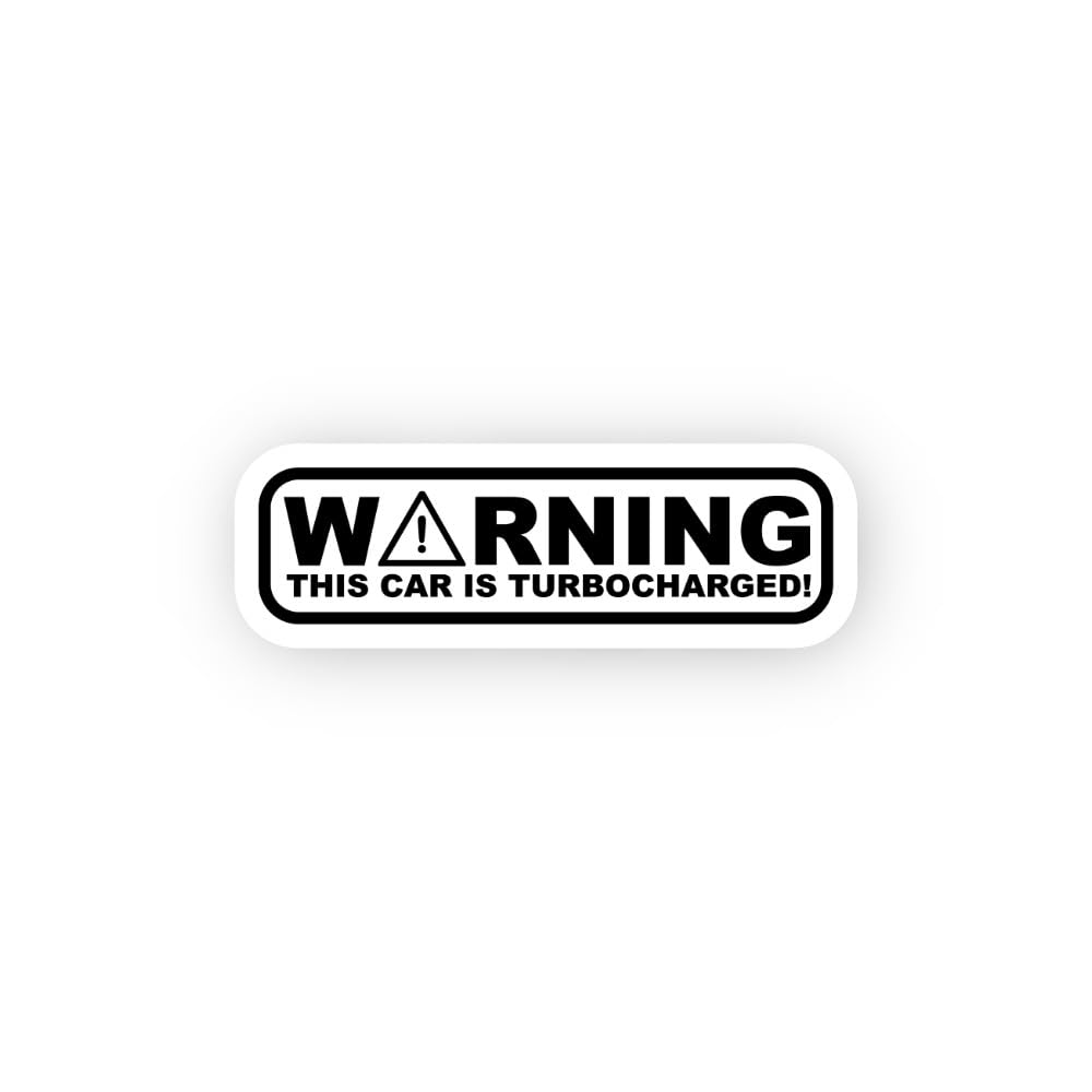 2 (Pieces) 3" and 5" Warning Turbocharged Car Label Sticker, Waterproof Vinyl Decals for Many Purpos