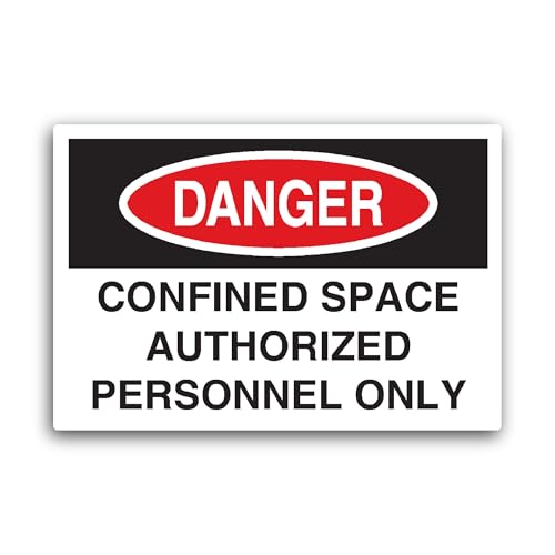 2 (Pieces) 3" and 5" Danger C0nfined Space Sticker, Waterproof Vinyl Decals for Many Purpose Like Ca