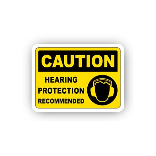 2 (Pieces) 3" and 5" Optional Ear Protection Advisory Sticker, Waterproof Vinyl Decals for Many Purp