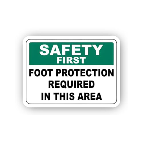 2 (Pieces) 3" and 5" Foot Protection Required Area Sign Sticker, Waterproof Vinyl Decals for Many Pu