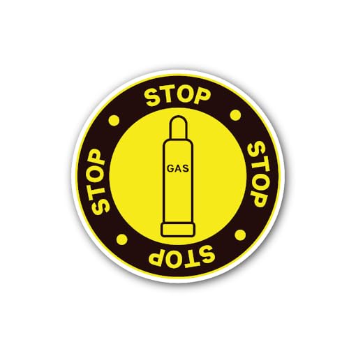 2 (Pieces) 3" and 5" Gas Shut-Off Valve Sign Sticker, Waterproof Vinyl Decals for Many Purpose Like