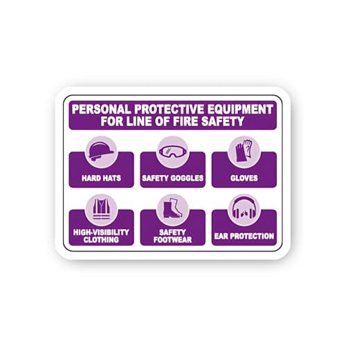 2 (Pieces) 3" and 5" Fire Safety Personal Protective Equipment Sticker, Waterproof Vinyl Decals for