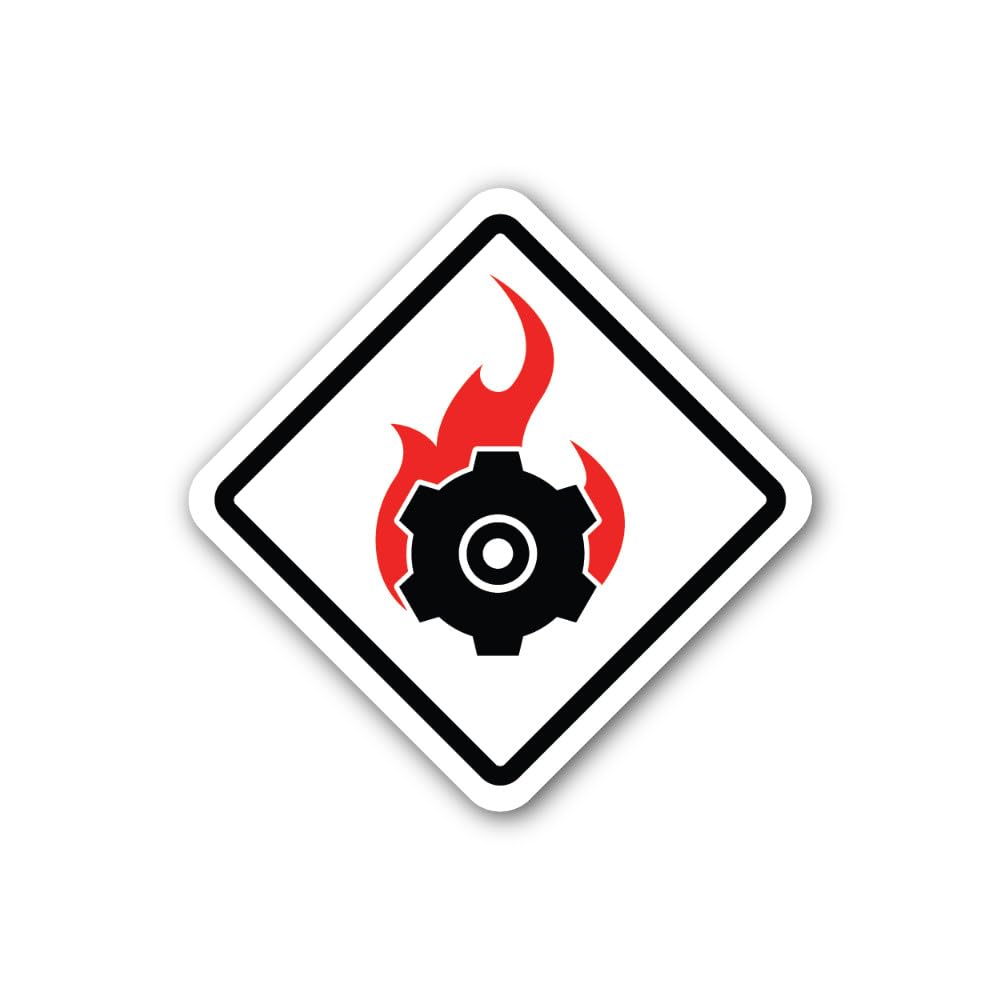 2 (Pieces) 3" and 5" Heat or Friction Ignition Warning Sticker, Waterproof Vinyl Decals for Many Pur