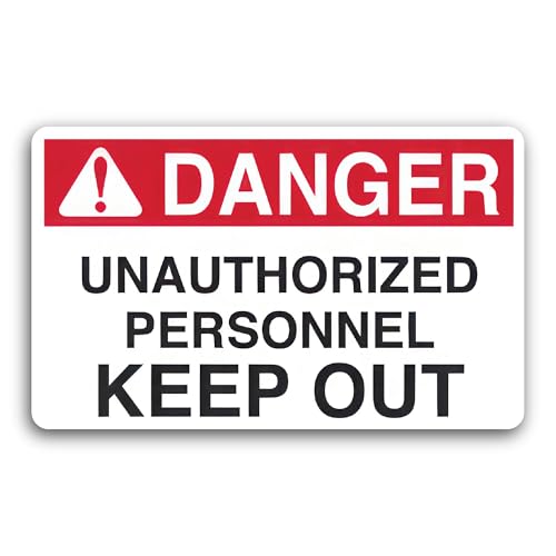2 (Pieces) 3" and 5" Danger Unauthorized Personnel Keep Out Decal Sticker, Waterproof Vinyl Decals f