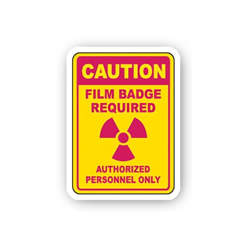 2 (Pieces) 3" and 5" Required Dosimetry Film Badge Sign Sticker, Waterproof Vinyl Decals for Many Pu