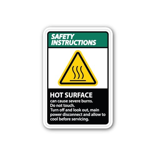 2 (Pieces) 3" and 5" Hot Surface Sign Sticker, Waterproof Vinyl Decals for Many Purpose Like Cars, T
