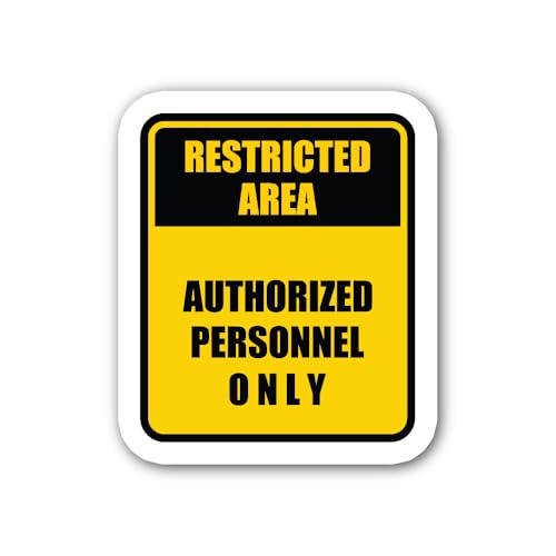 2 (Pieces) 3" and 5" Authorized Personnel ONLY Sign Sticker, Waterproof Vinyl Decals for Many Purpos