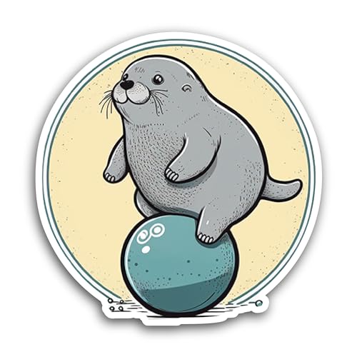 2 (Pieces) 3" and 5" Cartoon Seal Sticker, Waterproof Vinyl Decals for Many Purpose Like Cars, Truck