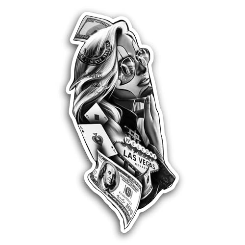 2 (Pieces) 3" and 5" Women with Sunglasses Sticker, Waterproof Vinyl Decals for Many Purpose Like Ca