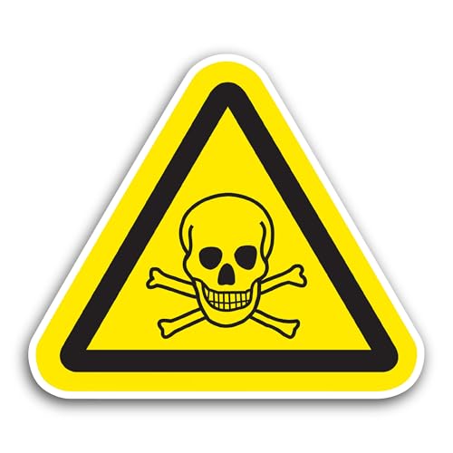 2 (Pieces) 3" and 5" Warning; Toxic Material. Sign Sticker, Waterproof Vinyl Decals for Many Purpose