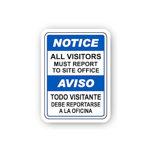2 (Pieces) 3" and 5" Bilingual Office Check-in Sign Sticker, Waterproof Vinyl Decals for Many Purpos