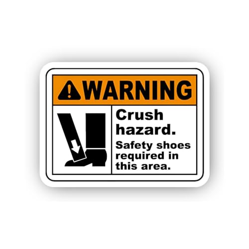2 (Pieces) 3" and 5" Falling Object Foot Hazard Warning Sticker, Waterproof Vinyl Decals for Many Pu