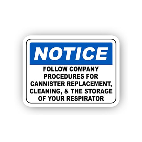 2 (Pieces) 3" and 5" Blue Notice Respirator Maintenance Sticker, Waterproof Vinyl Decals for Many Pu
