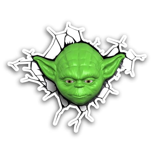 2 (Pieces) 3" and 5" Green Alien Face Sticker, Waterproof Vinyl Decals for Many Purpose Like Cars, T