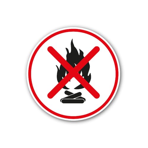 2 (Pieces) 3" and 5" No Fire Notice Sticker, Waterproof Vinyl Decals for Many Purpose Like Cars, Tru