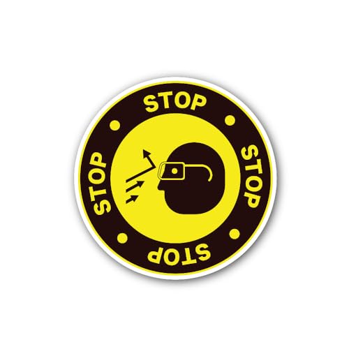 2 (Pieces) 3" and 5" Wear Eye Protection Sign Sticker, Waterproof Vinyl Decals for Many Purpose Like
