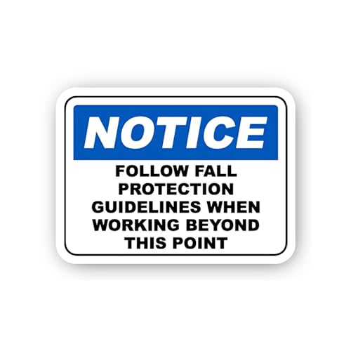 2 (Pieces) 3" and 5" Fall Protection Notice Sign Sticker, Waterproof Vinyl Decals for Many Purpose L