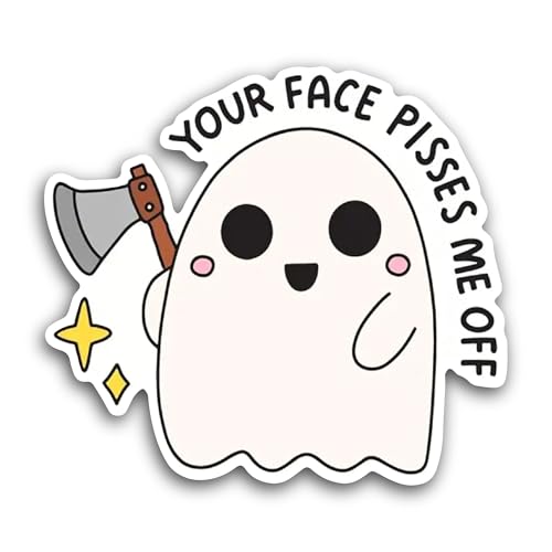 2 (Pieces) 3" and 5" Your Face Sticker, Waterproof Vinyl Decals for Many Purpose Like Cars, Trucks,