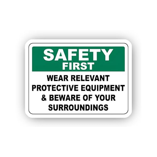2 (Pieces) 3" and 5" Surroundings Awareness Safety Notice Sticker, Waterproof Vinyl Decals for Many
