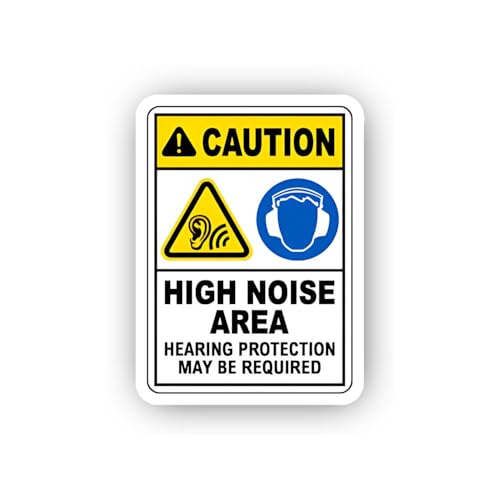 2 (Pieces) 3" and 5" High Noise Area Advisory Sticker, Waterproof Vinyl Decals for Many Purpose Like