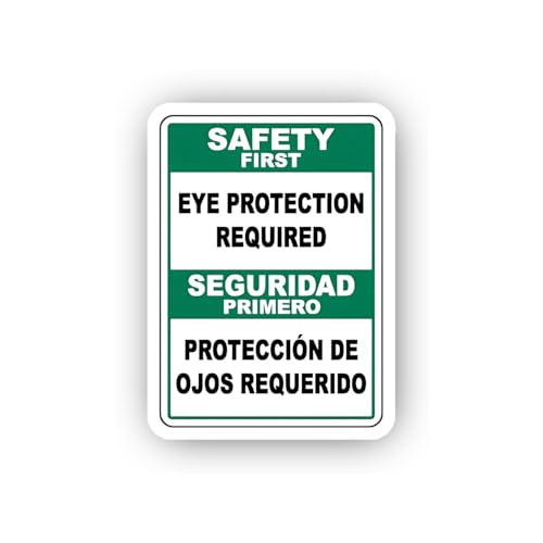 2 (Pieces) 3" and 5" Eye Protection Required Sticker, Waterproof Vinyl Decals for Many Purpose Like