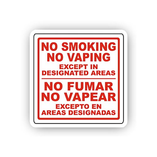 2 (Pieces) 3" and 5" Bilingual Protective Lenses Requirement Sticker, Waterproof Vinyl Decals for Ma